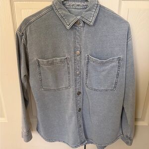 Beach Lunch Lounge Light Wash Denim Shirt Jacket Terry, not denim soft Small